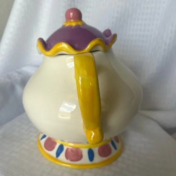 NWT, Vtg Treasure Craft, Beauty & The Beast Mrs. Potts Teapot, A Pfaltzgraff Co.